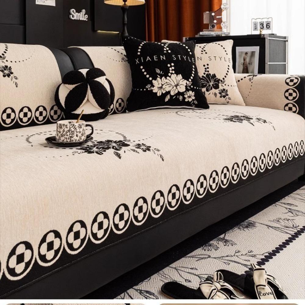 Подушка для дивана 2025 новая универсальная на четыре сезона, чехол для дивана с полным покрытием, ткань, нескользящий, легкая роскошь, высококачественный кожаный чехол для дивана