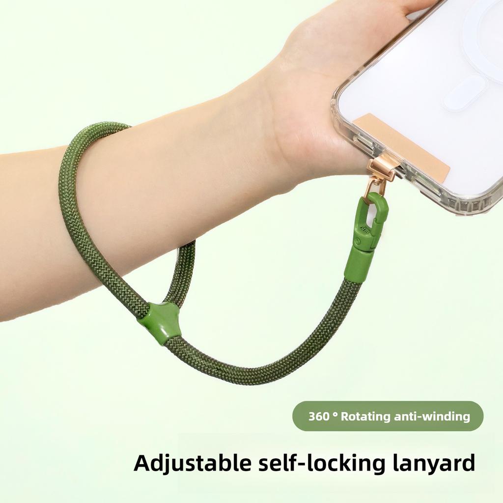 Mobile Phone Lanyard Short Wrist Self-locking Adjustable Strong and Durable Outdoor Travel Anti-loss Strap with Metal Gasket