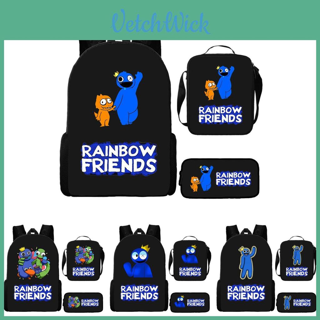 Мультяшный рюкзак Rainbow Friends с дышащими лямками с воздушной подушкой для детей, для ежедневного использования