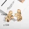 Exaggerated Big Flower Petal Smooth Metal Pendant Earrings for Women Temperament Jewelry Christmas Girl Friend Gift
