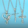 3 Stainless Steel Christian Faith Pendant Necklace, Unisex Couple Jewelry Gift