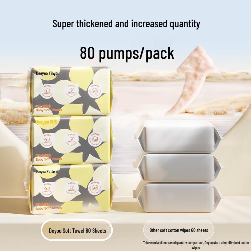 DeYou Thickened Cotton Soft Dry & Wet Facial Towels