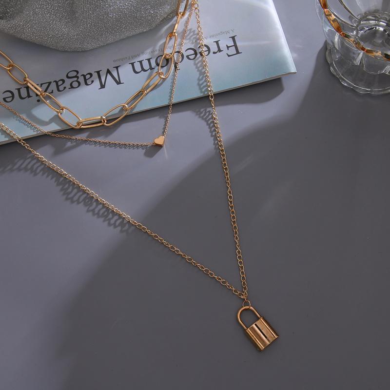 Женское ожерелье с подвеской и замком, женское многослойное ожерелье в форме сердца в форме сердца, ювелирные изделия в стиле стимпанк, подарок