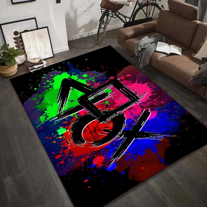 Неоновый геометрический ковер-граффити - Абстрактный коврик с рисунком аэрозольной краской для гостиной, домашнее украшение, домашние ковры для гостиной