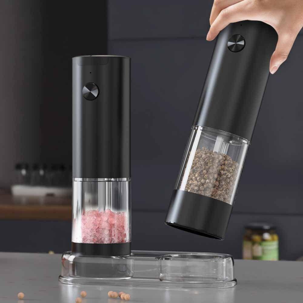 Adjustable Coarseness Electric Salt Grinder Ceramic Core One Click Start Automatic Spices Grinder Large Capacity Sealed
