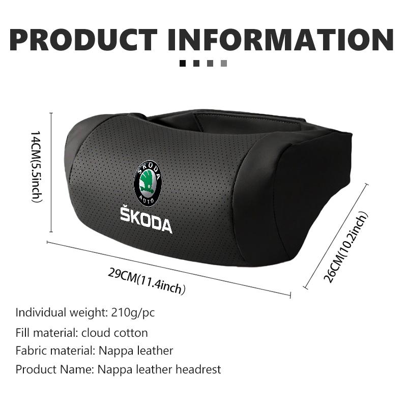 Car Seat Headrest Leather Neck Pillow Protection Head Support Auto Interior Accessories For Skoda Octavia Superb RAPID FABIA
