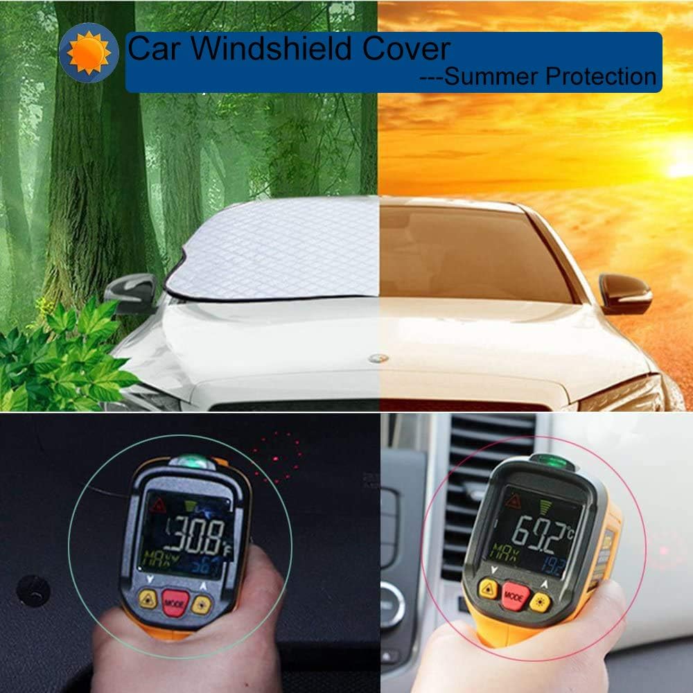 Beicarin Car Windshield Cover, Heavy Duty Ultra Thick Protective Windscreen Cover - Snow Ice Frost Sun UV Dust Water Resistent - Pefect Fit For Cars