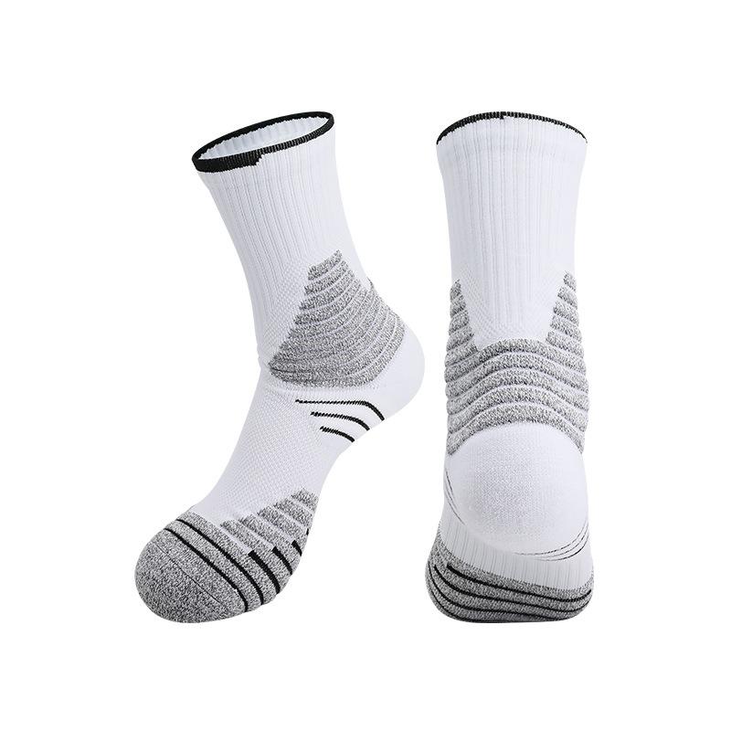 High-Top Basketball Socks Actual Combat Long-Tube Badminton Towel Socks Sweat-Absorbing Zhongbang Running Socks Medium-Tube Sports Socks