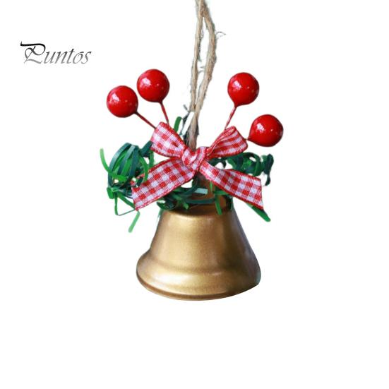 10 шт. Рождественские колокольчики, украшения для рождественской елки, подвесные колокольчики с шишками, бант из ягод падуба, праздничные принадлежности для вечеринок