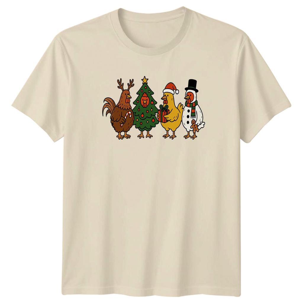 Christmas Chickens Holidays Unisex TShirt Unisexs Unisexs Graphic Tee Festive Fun