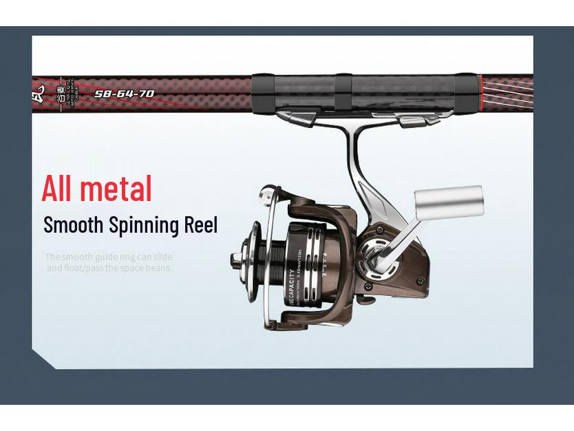 Xinda 19-Tone Wheat Fishing Rod Set - Front Casting Lure Rod with Three-Position No-Cut Line and Reel Seat.