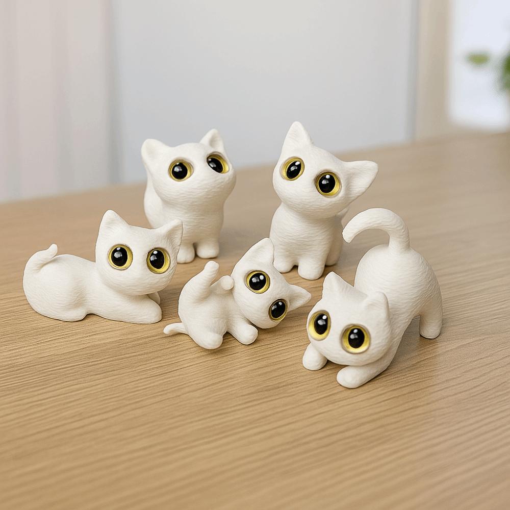 PLA 3D-печатные фигурки кошек Игрушки Модель Котёнок Микро-ландшафтные поделки Дом с привидениями