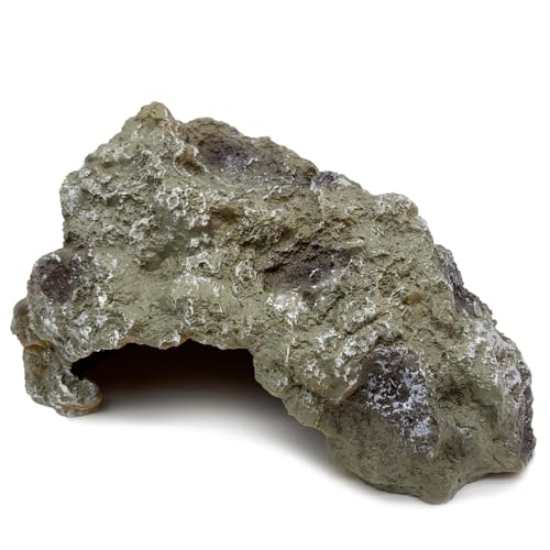 Укрытие RedBeryl для рептилий, Скальное укрытие, Укрытие для ящериц, черепах и амфибий (Коричнево-серый, средний размер)