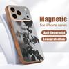Чехол с узором из цветов и листьев для iPhone 17 Pro Max Магнитный для Magsafe Гибридный Тонкий Матовый Чехол для iPhone 16 15 14 13 Pro Max