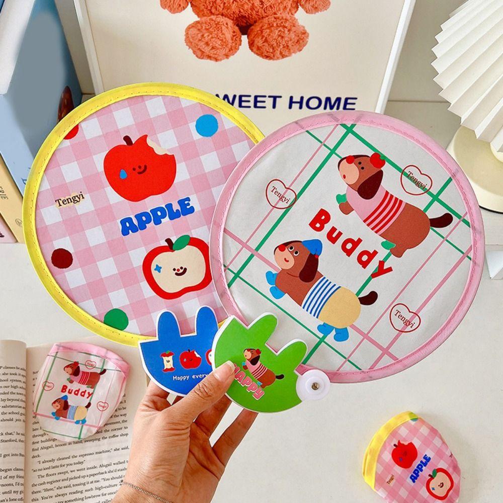 4Pcs Cute Foldable Round Fans Mini Cool Fan Portable Hand Fan  Kids Gift