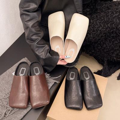 Летние новые удобные шлепанцы на плоской подошве, ленивые, на одном педале, модные и удобные, с закрытым носком и пяткой, женские