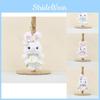 Cute Plush Bunny Doll Keychain Accessory Soft Pp Cotton Adorable Rabbit Figurine In Colorful Dress