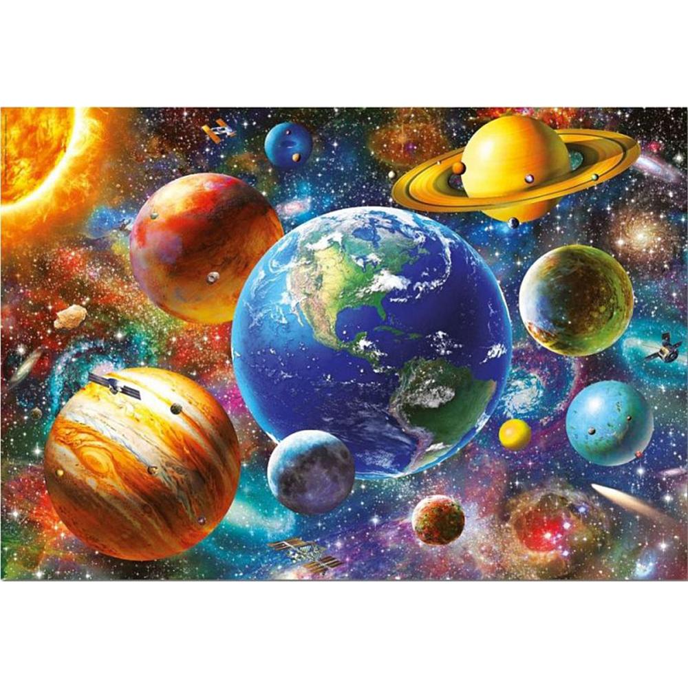 5D Diamond Painting Universe Planet Full Circle Diamond Embroidery Starry Sky Landscape Cross Stitch Kit New Year Gift Home Deco
