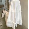 White Wood Ear Cake Skirt for Women In Spring and Summer New Lace A-line Skirt High-waisted Slim Skirt