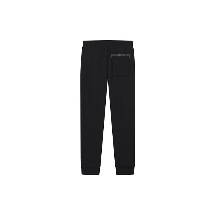 FILA Knitted Sweatpants Men's Jet Black Moderate Cuffed Pants F61M148607FBK