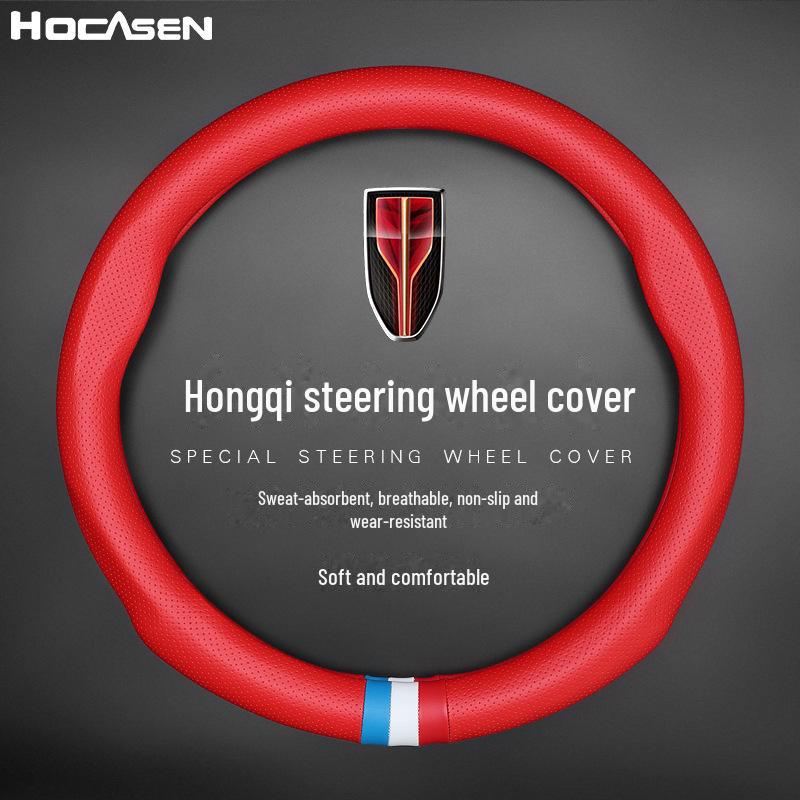 Universal Anti-Slip Leather Steering Wheel Cover for Hongqi H5, HS5, HS7, HS3, H9 - All Seasons