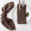 24pcs 32x32cm Sage Green Gauze Cotton Napkin Reusable Wedding Party Christmas Table Decor Retro Burrs Napkins Wholesale