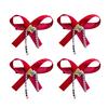 2Pcs Hairpin Soft Ribbon Bowknot Decor Smooth Edges No Hair Pulling Rhinestone Bow Chain Tassels Hair Clip Kids Hair Accessories