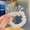 Fashion Pearl Crown Princess Hair Bands Elastic Rubber Bands Children Ball Hair Bun Ties Hair Styling Accessories