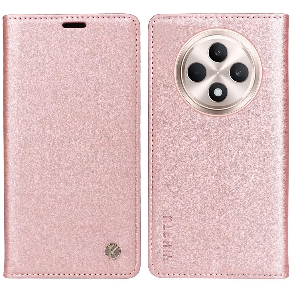 YIKATU YK-001 For Oppo Reno12 F 4G Case Wallet Leather Phone Cover Strong Magnetic Closure