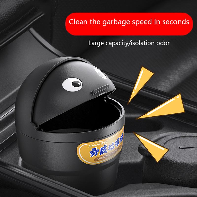 Универсальный автомобильный мусорный бак, автоорганайзер, ящик для хранения с поворотной крышкой, милый мини-автомобильный герметичный мусорный бак для автомобиля для