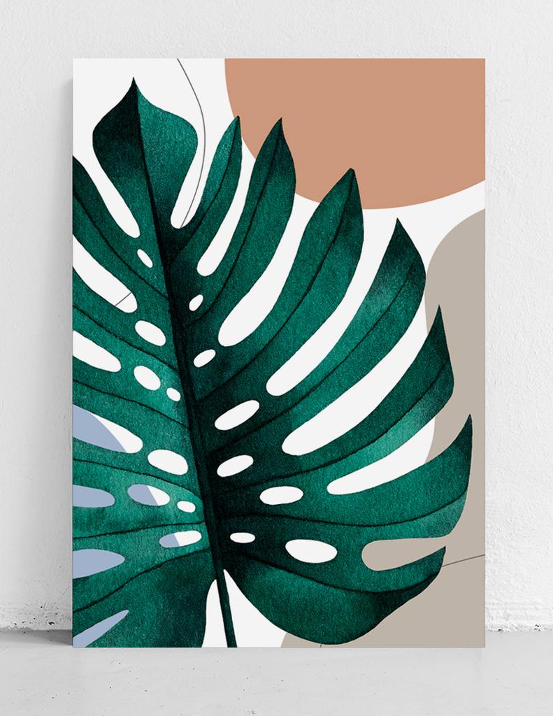 Плакат бохо плакаты лист монстеры