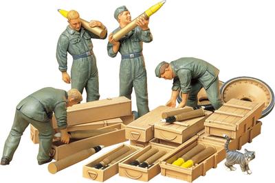 Tamiya 1/35 Военная миниатюра Серия Нет. 188 Немецкий танковый экипаж с набором для заряжания пушки Пластиковая модель 35188