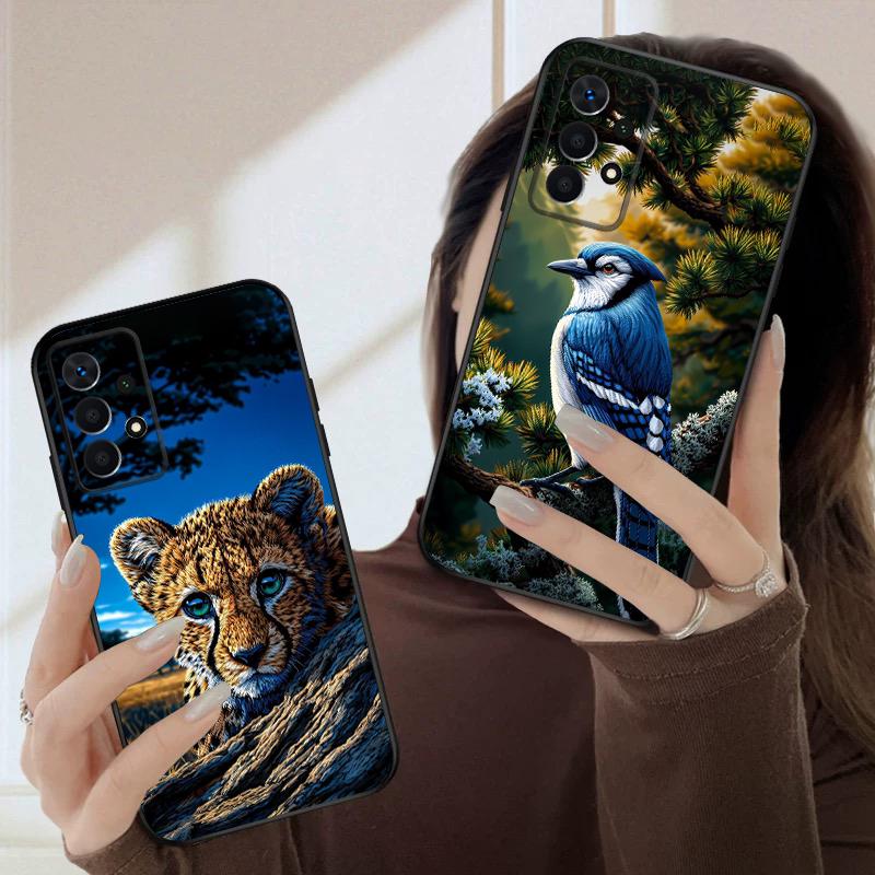 Милый тигр и птица Для Samsung A03 Core A04 05 06 12 14 15 16 22 23 Galaxy 25 26 4G 34 35 52 53 56 71 73 90 5G мягкий чехол для телефона