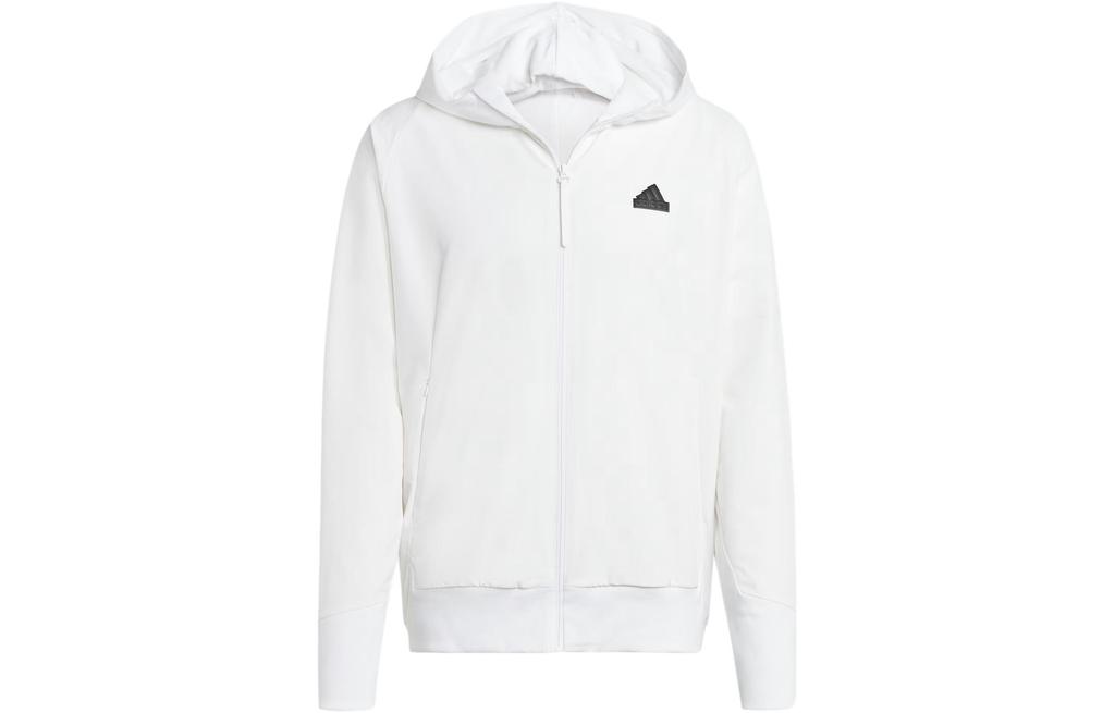 adidas ЗНЕ. Тканый спортивный топ с капюшоном на молнии Куртки и пальто Мужские Белый IN1843