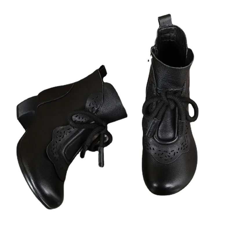 Мода 2024 Новые осенние женские ботинки Удобные теплые женские ботинки для отдыха Модные универсальные трендовые универсальные ботинки для отдыха на открытом воздухе черные ботинки