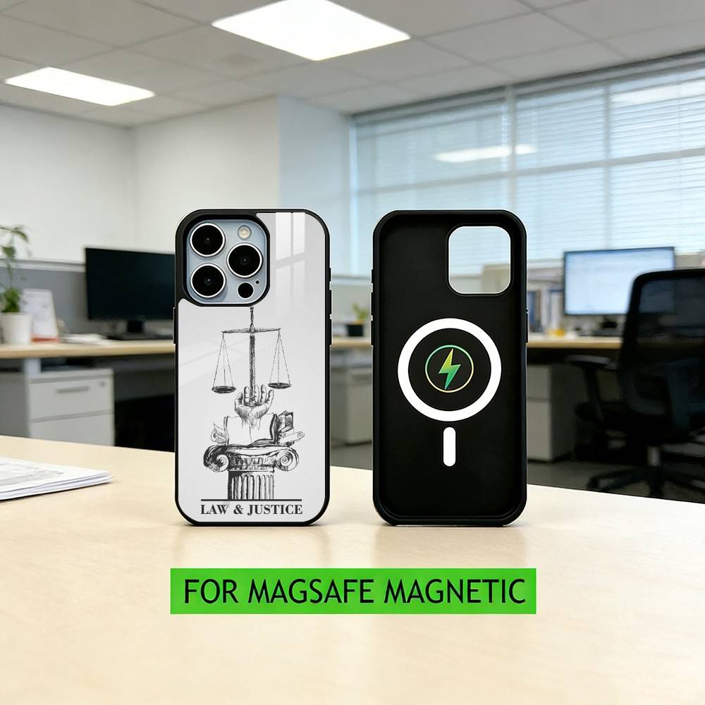 Адвокат по арт-праву Судья Справедливость Чехол для телефона для iPhone17,16,15,14,13,12,11 Plus,Pro Магнитный с Magsafe Беспроводная зарядка