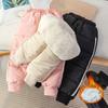 Boys Girls Lambwool Pants Children's Thickened Down Trousers Kids Winter Padded Bottoming Pants Toddler Warm Sweatpants 2-8Y