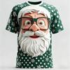 Забавная мужская спортивная футболка с 3D-принтом Санта-Клауса, повседневная, свободная, уличная, для рождественской вечеринки, Харадзюку, мультяшная, милая, с коротким рукавом, одежда, топ