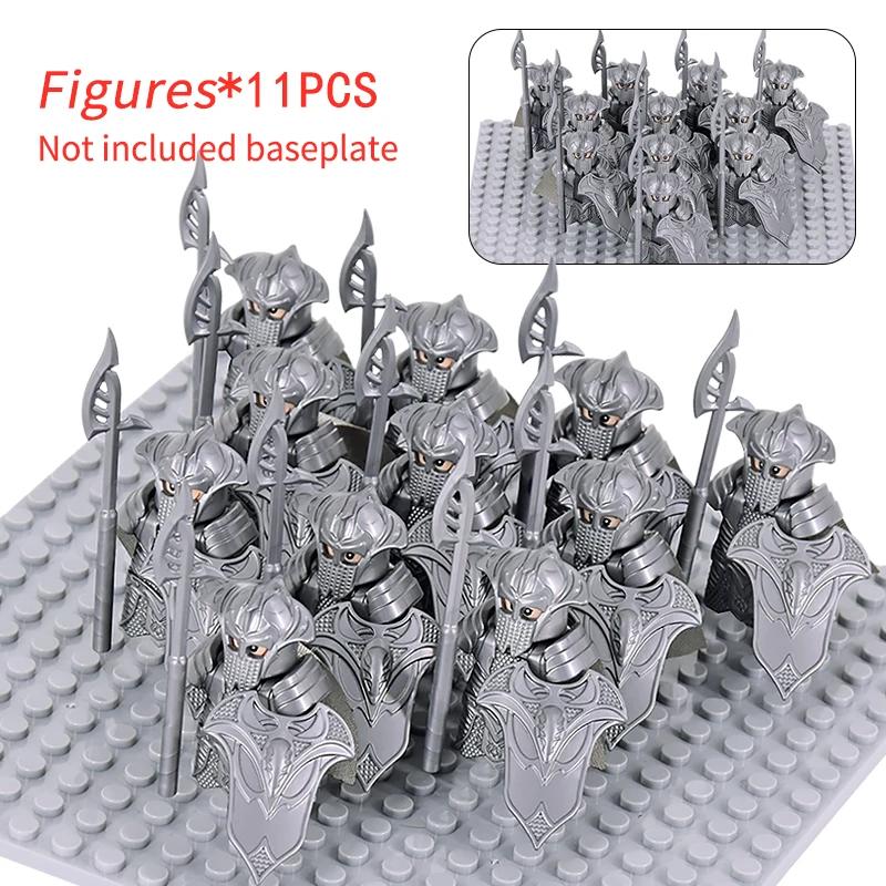 MOC Средневековый Гном Воин Эльфы Рыцари lotr Фигурки Строительные Блоки Аксессуары Броня Щит LOTR DIY Игрушки Для Детей подарок