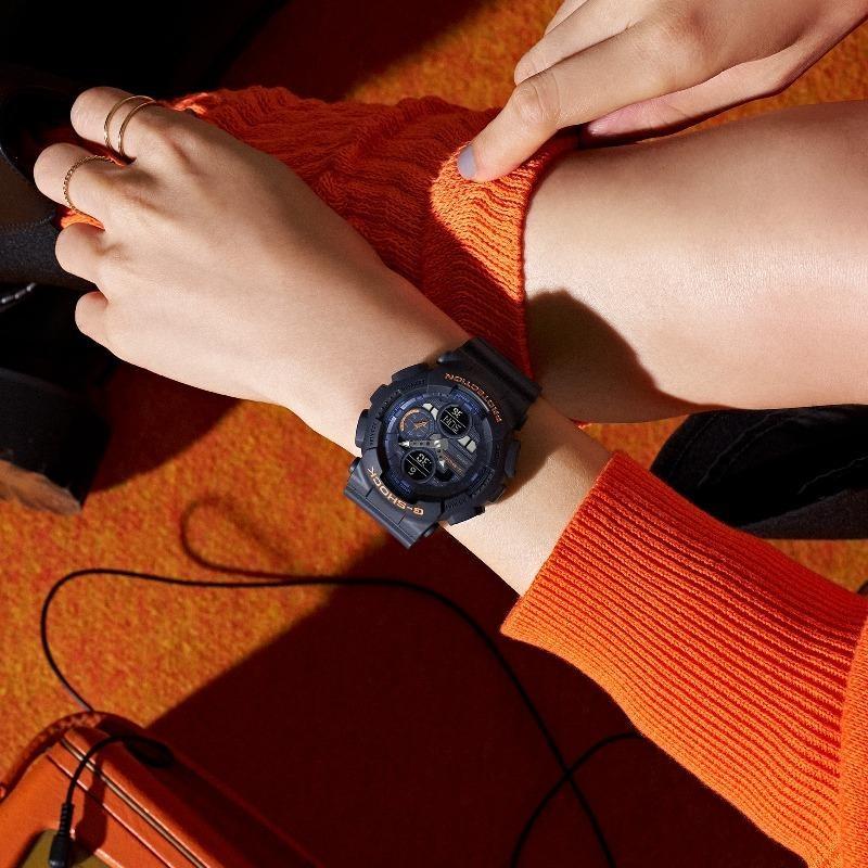 Casio Мужские кварцевые часы с цифровым дисплеем, водонепроницаемые до 200 м, ударопрочные, из смолы GMA-S140-2A2