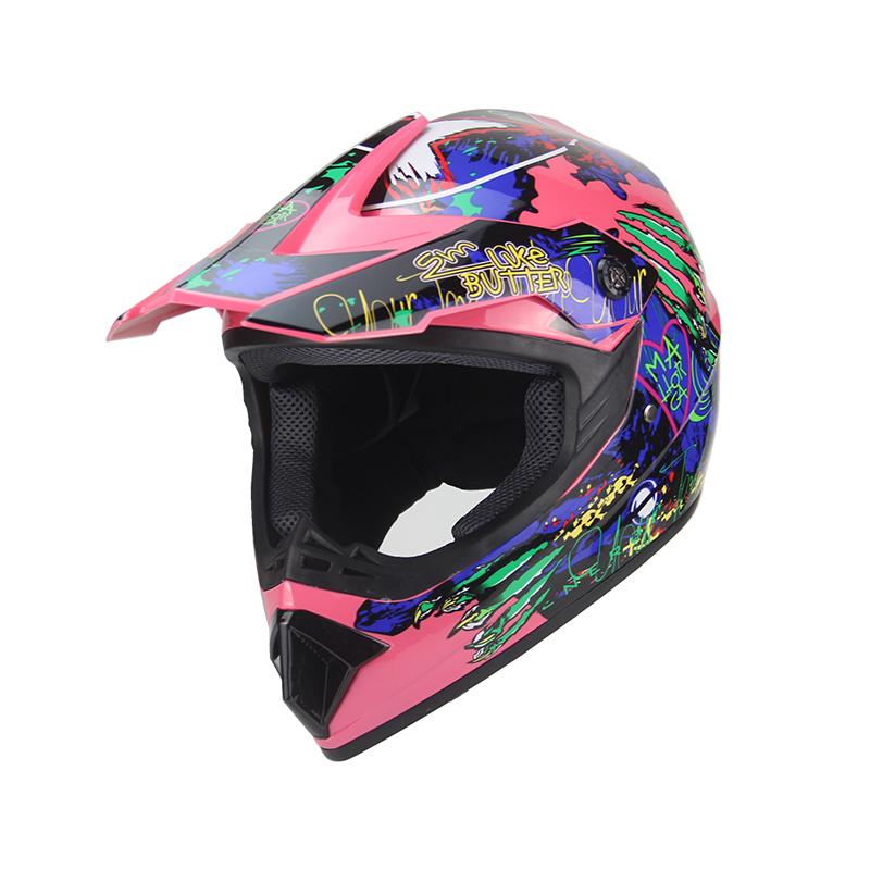 Unisex Off-Road Motorcycle Full Helmet 225 Pink Size 5 Travel Personality Safety Cover Four Seasons Motorbike Riding Helmet