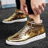 Leather Mirror Shoes Spring/autumn Couple Middle Side Shoes Plus Size Shoes 48 Board Sneakers 38-48