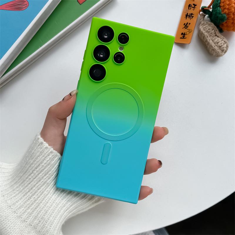 Чехол с магнитным поглощением и градиентом, с пленкой для линз для Samsung S25/S23 Ultra/S24 Plus.