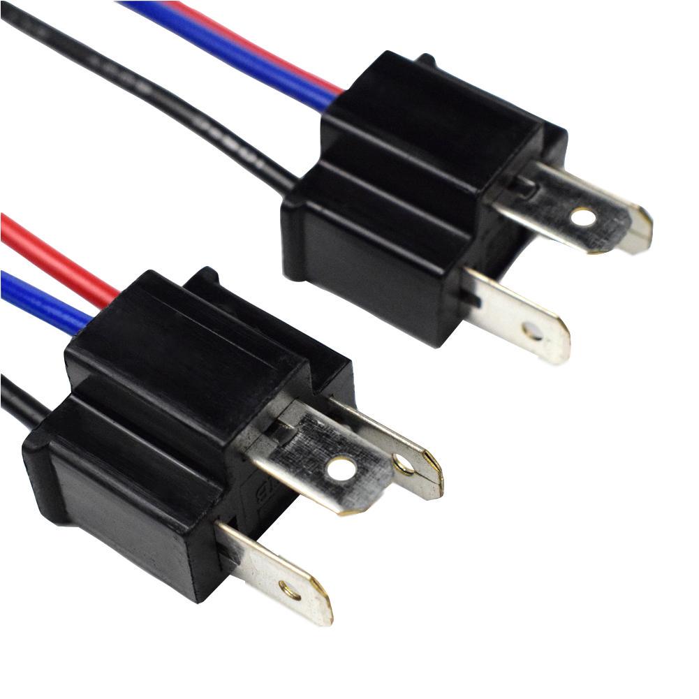 1 Pair 9003 H4 Bulb Socket Wiring Wire Harness Headlight Male Plug Adapter Connector Headlamp Connector Head/Mother Head