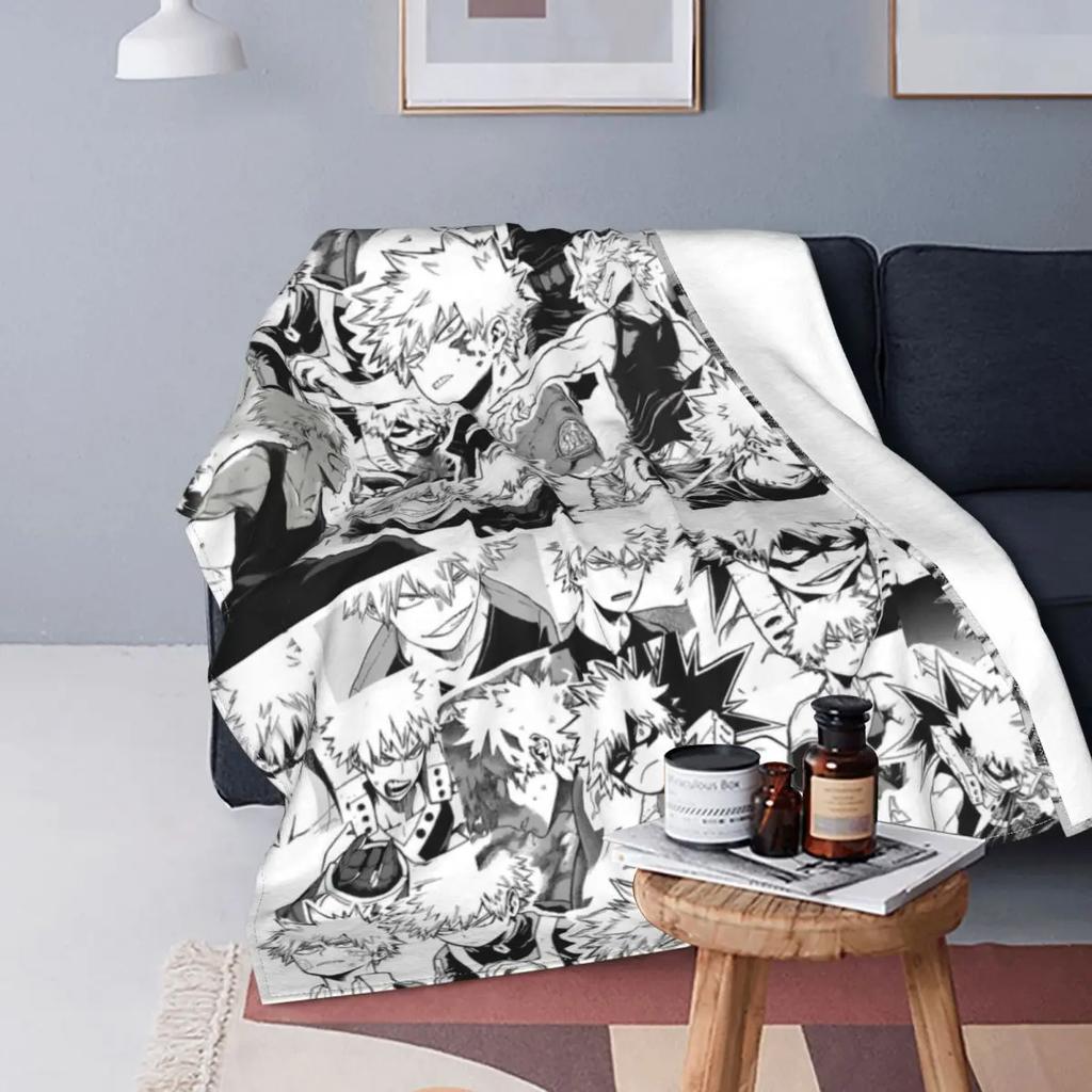 Одеяло Katsuki Bakugo, фланелевое украшение My Hero Academia Boku No Hero Academia, портативное одеяло для домашнего дивана, покрывало