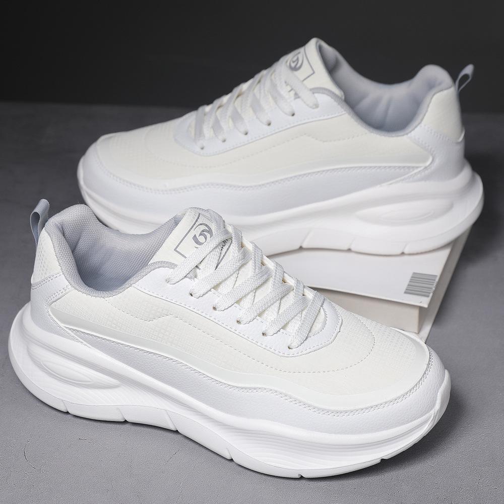 Мужская обувь новая кожаная толстая мужская повседневная спортивная обувь холодный клеевой процесс легкая мягкая подошва мужские кроссовки