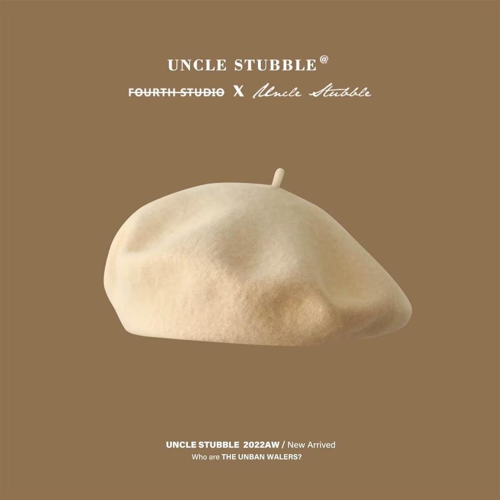 Женский ретро шерстяной берет: Универсальная фетровая шляпа на осень и зиму однотонной расцветки, в корейском стиле художника.