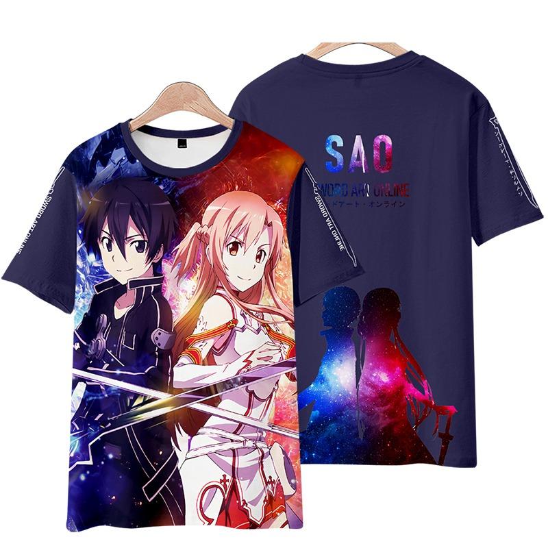 Аниме Футболки Sword Art Online Мужские Женские Футболка С Коротким Рукавом Футболка Больших Размеров Топы