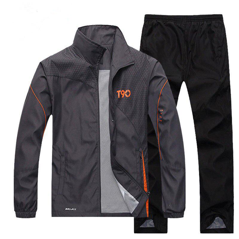 Men's Set Spring Autumn Men Sportswear 2 Piece Suits Jacket+Pant Sweatsuit Male Clothing Tracksuit