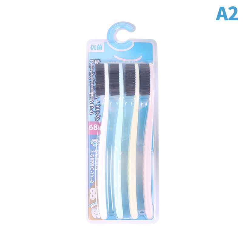4Pcs Soft Long Head Adult Big Head Toothbrush Japanese And Korean Comfortable Teeth Super Soft Oral Cleaning Brush